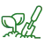 Gardening tools icon representing professional weeding, mulching, and plant care services.